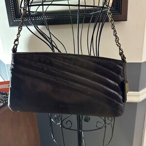 Calvin Klein Dark Brown Leather Wristlet